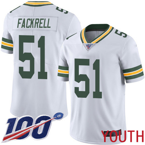 Green Bay Packers Limited White Youth #51 Fackrell Kyler Road Jersey Nike NFL 100th Season Vapor Untouchable->youth nfl jersey->Youth Jersey